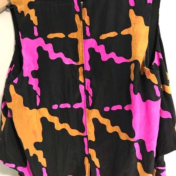 EUC Alice & Trixie Electric Pink and Mod Mosaic Print 100% Silk Dress Size XS - Picture 4 of 9